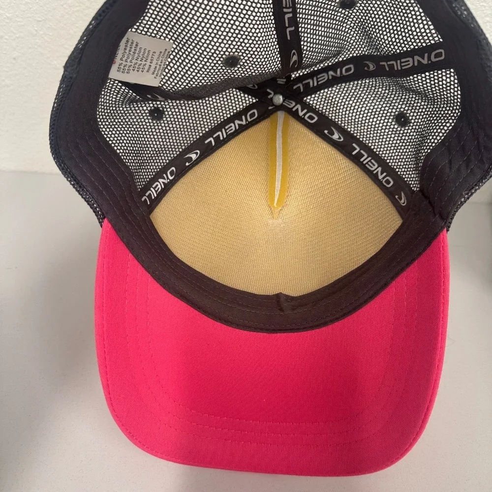 ONeill Beach Bound Trucker‎ Hat Palm Tree Pink Mesh Snapback One Size